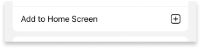 Tap the add to home screen text